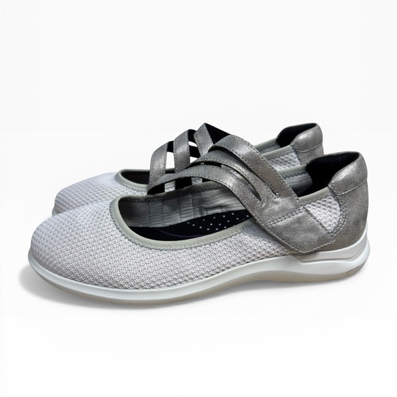 Aravon Shoes - Aravon Power Comfort Mary Jane Knit Shoes Gray Silver Size US 8.5 UK 6 Comfort
